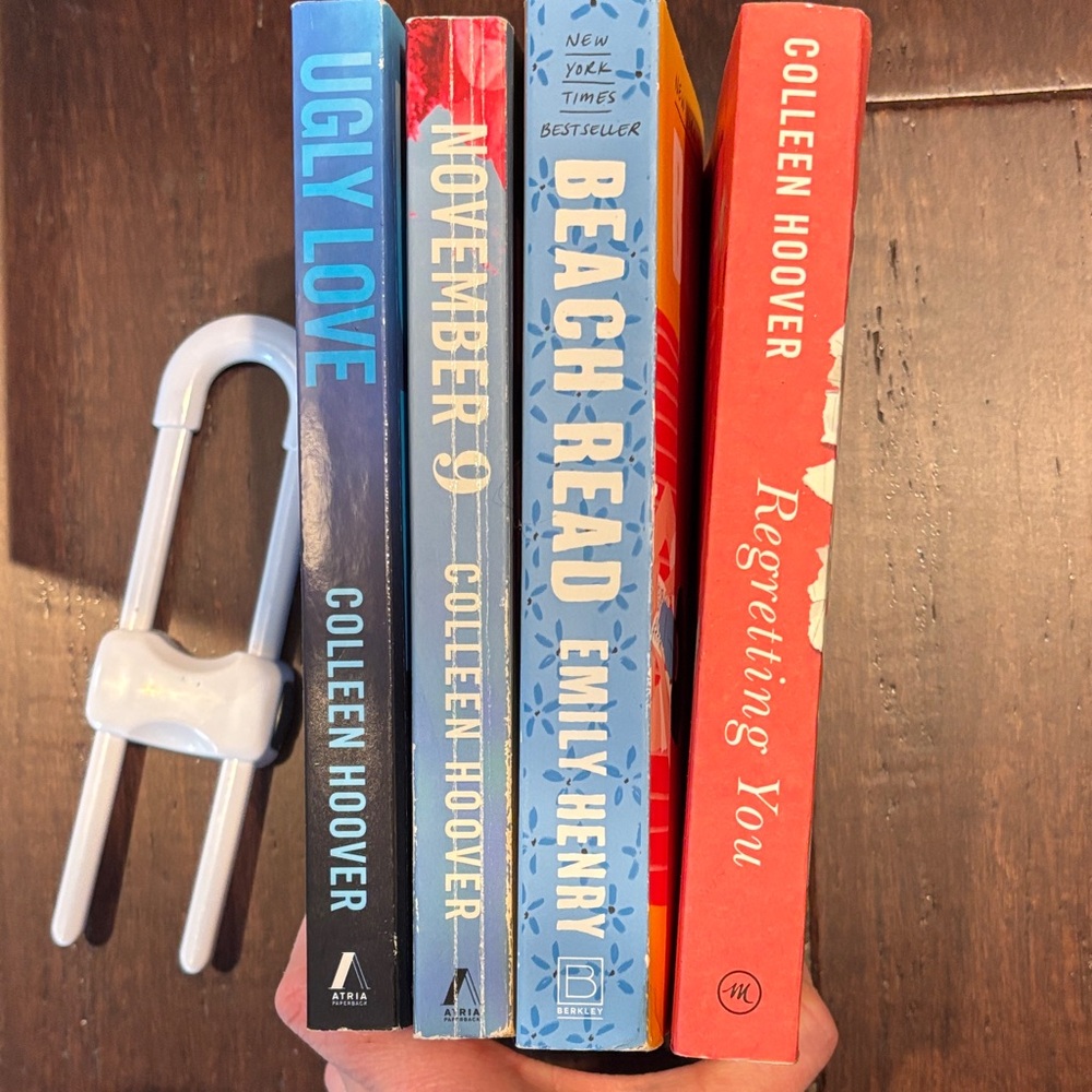 Colleen Hoover Paperback Set - Blue, Light Blue, Coral, Navy Spines